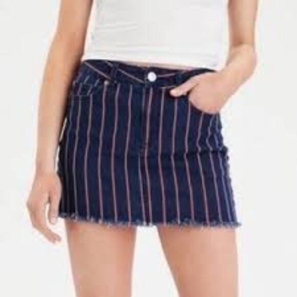 American Eagle Outfitters Dresses & Skirts - American Eagle 4th July Denim Festival Boho Y2k High Rise Mini Skirt 4